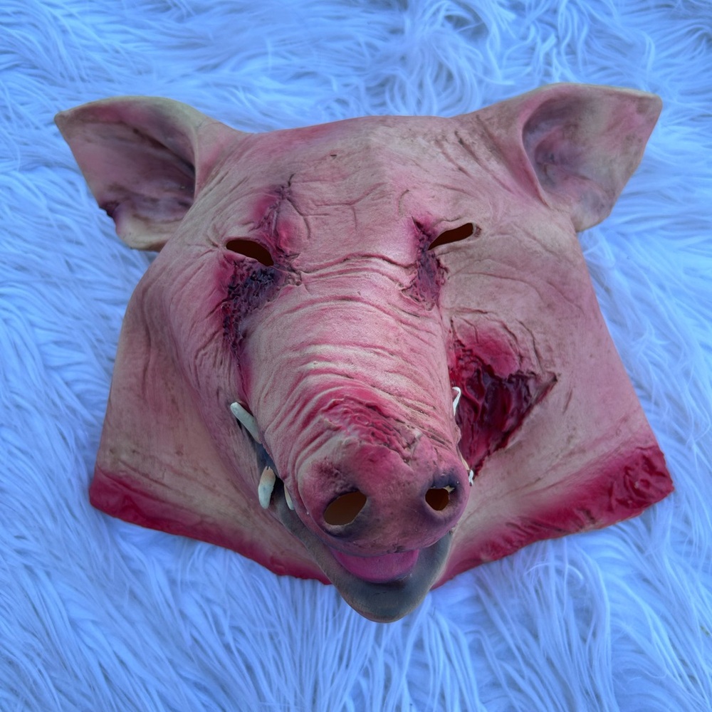 Adults latex Saw pig mask